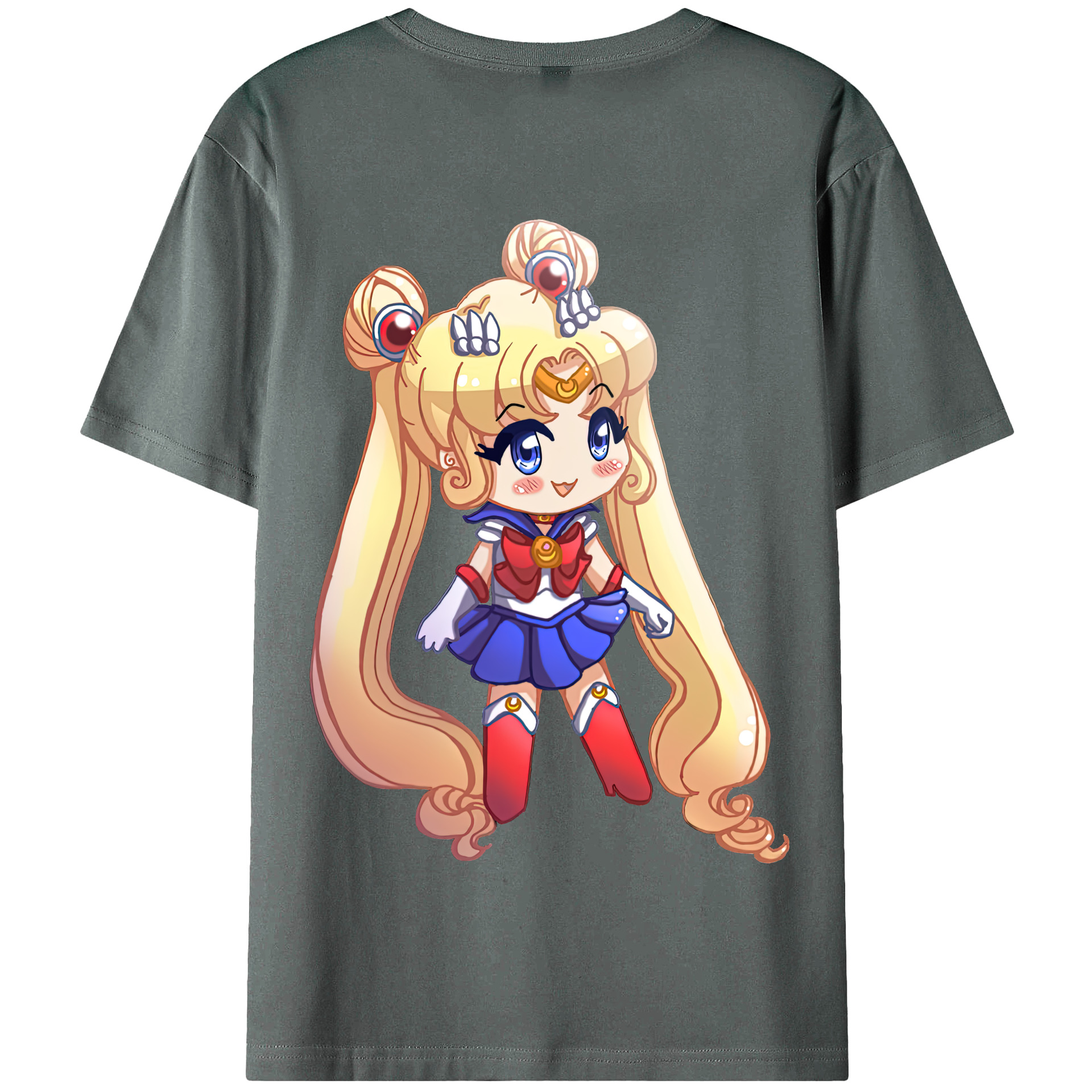 （画像用） 美少女戦士セーラームーン 月野 うさぎ つきの うさぎ Sailor Moon Tsukino Usagi 綿100％半袖Tシャツ（背面プリント）